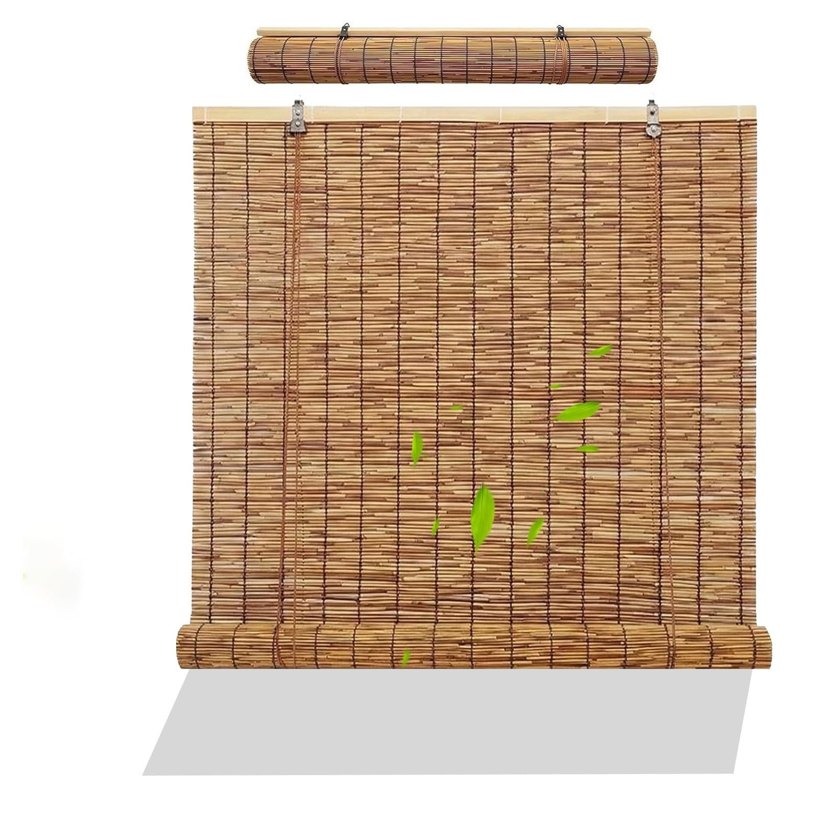 Stores romains avec ascenseur en bambou naturel pour fenêtre et balcon