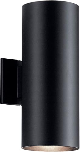 Kichler Cilindros - Aplique de pared cilíndrica para exteriores con 2 luces de 15 pulgadas, color negro, (15 pulgadas de alto x 5.75 pulgadas de disponible en Yaxa Venezuela