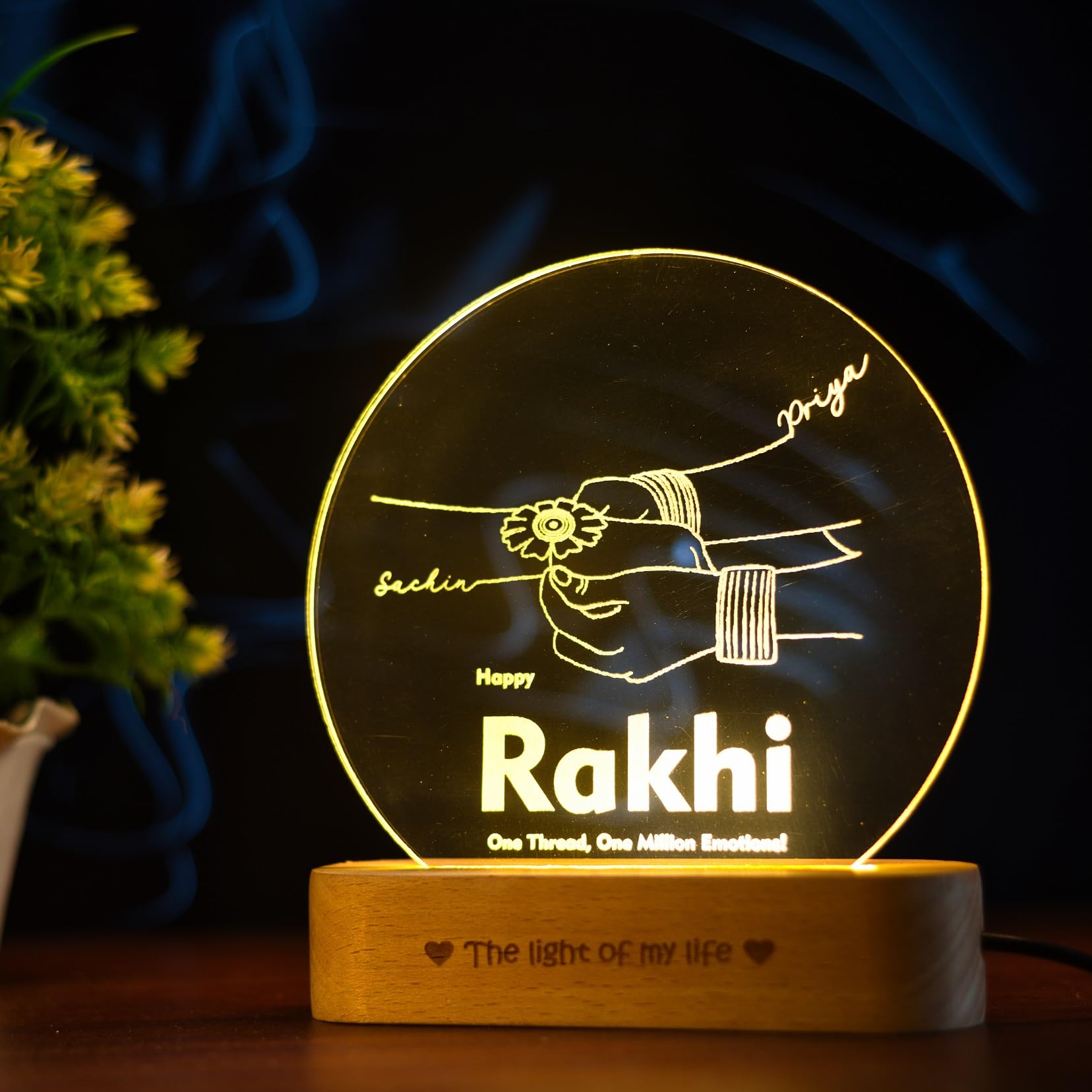 ZOCI VOCI Acrylic Personalized Engraved LED Name Lamp -Rakhi Gift for Brother and Sister Or Siblings | Unique Gift for Rakhi (Lamp Only, Sacred Tie) (B0D9KGYQ9J) Amazon Price History, Amazon Price Tracker