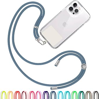 TBOC Blue Cell Phone Lanyard - Comfortable Universal Smartphone Lanyard - Easy to Use Neck Phone Holder [White Ice Patch] - Adjustable Length Phone Strap Crossbody - Fits All Mobile Phones