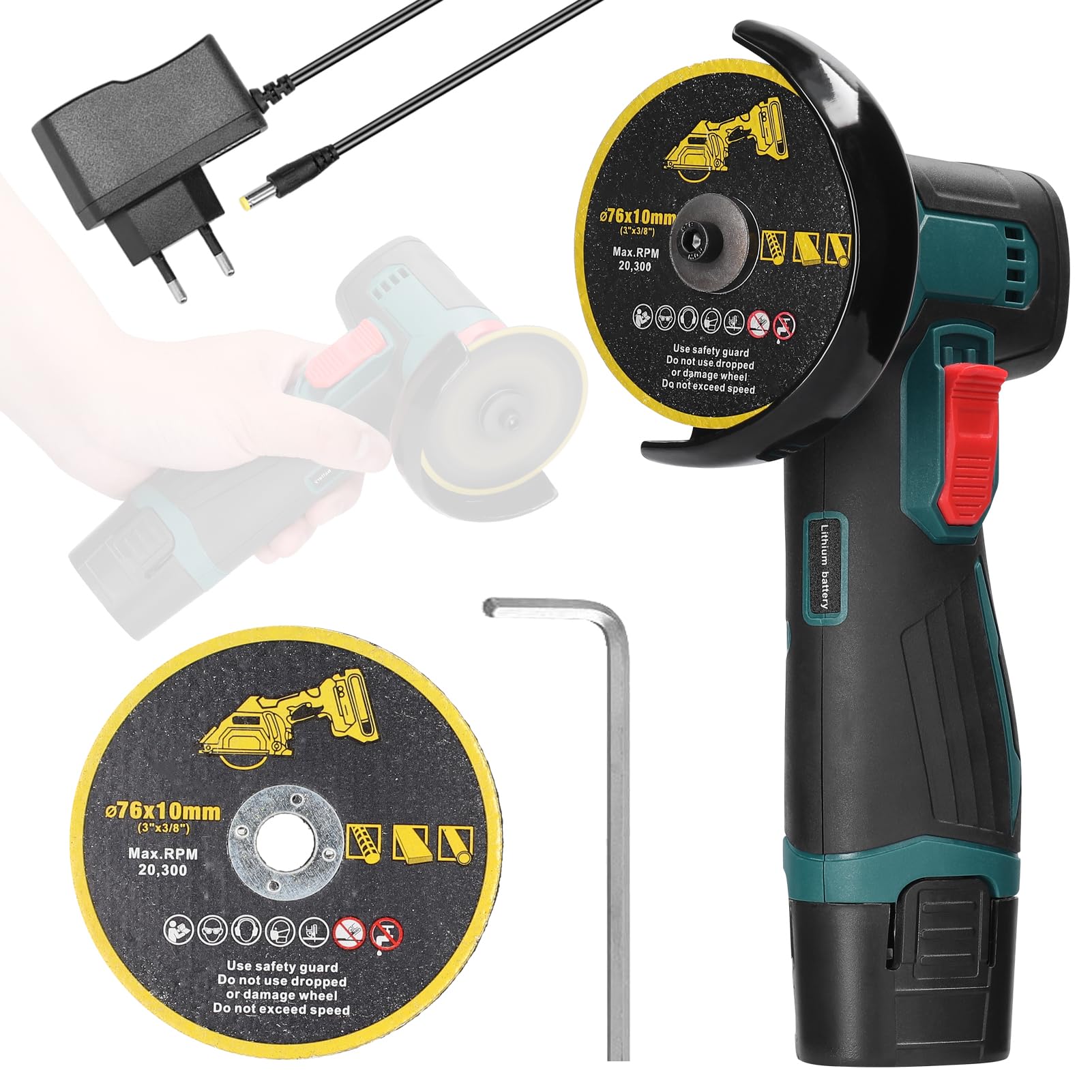 Amoladora angular de litio para cortar azulejos sin romperlos con disco de 3 pulgadas 8