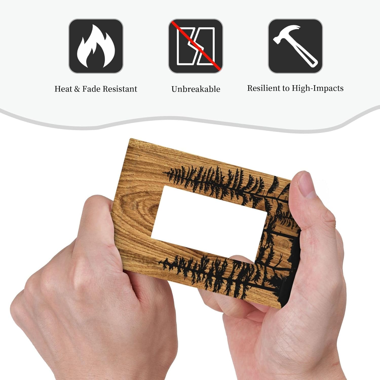 Rustic Farmhouse Brown Pine Tree Wood Grain Print Single Rocker Light Switch Plates Outlet Covers Country Decorative 1 Gang Wall Plate Electrical Switchplate Decor Accessories 5"x 3"