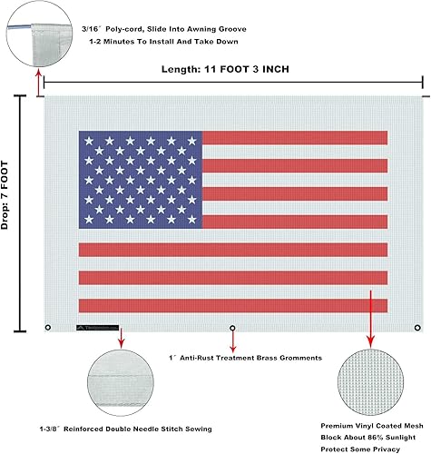 Miniatura 235 de Tentproinc Pantalla parasol para toldo, 8 pies x 13 pies 3 pulgadas (apta para toldo de 14 pies), protector solar de malla para autocaravana, cámper