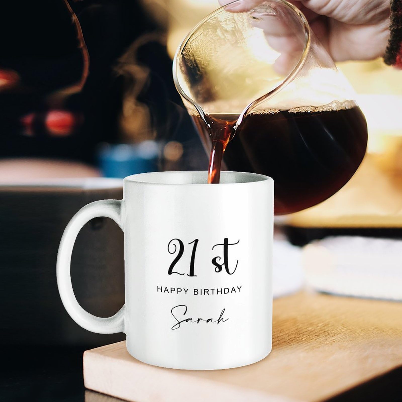 Amazon.com | 21st Birthday Coffee Mug Custom Coffee Cup with Name 11oz  Personalized 21st Birthday Gift for Her Twenty One Birthday Mug Customized  Gift for Men and Women: Coffee Cups & Mugs