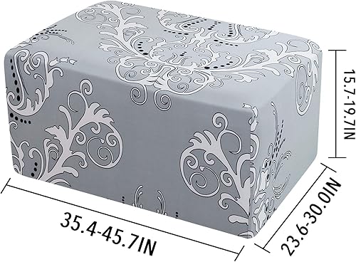 Miniatura 3 de Fundas otomanas de elastano, elásticas, rectangulares, plegables, elásticas, extraíbles, protegen las fundas para reposapiés de gran tamaño (patrón