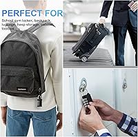 Vista 3 de DELSWIN - Candado de combinación de 4 dígitos pequeño - 4 piezas de candado combinado reajustable para casillero de escuela y gimnasio, exteriores