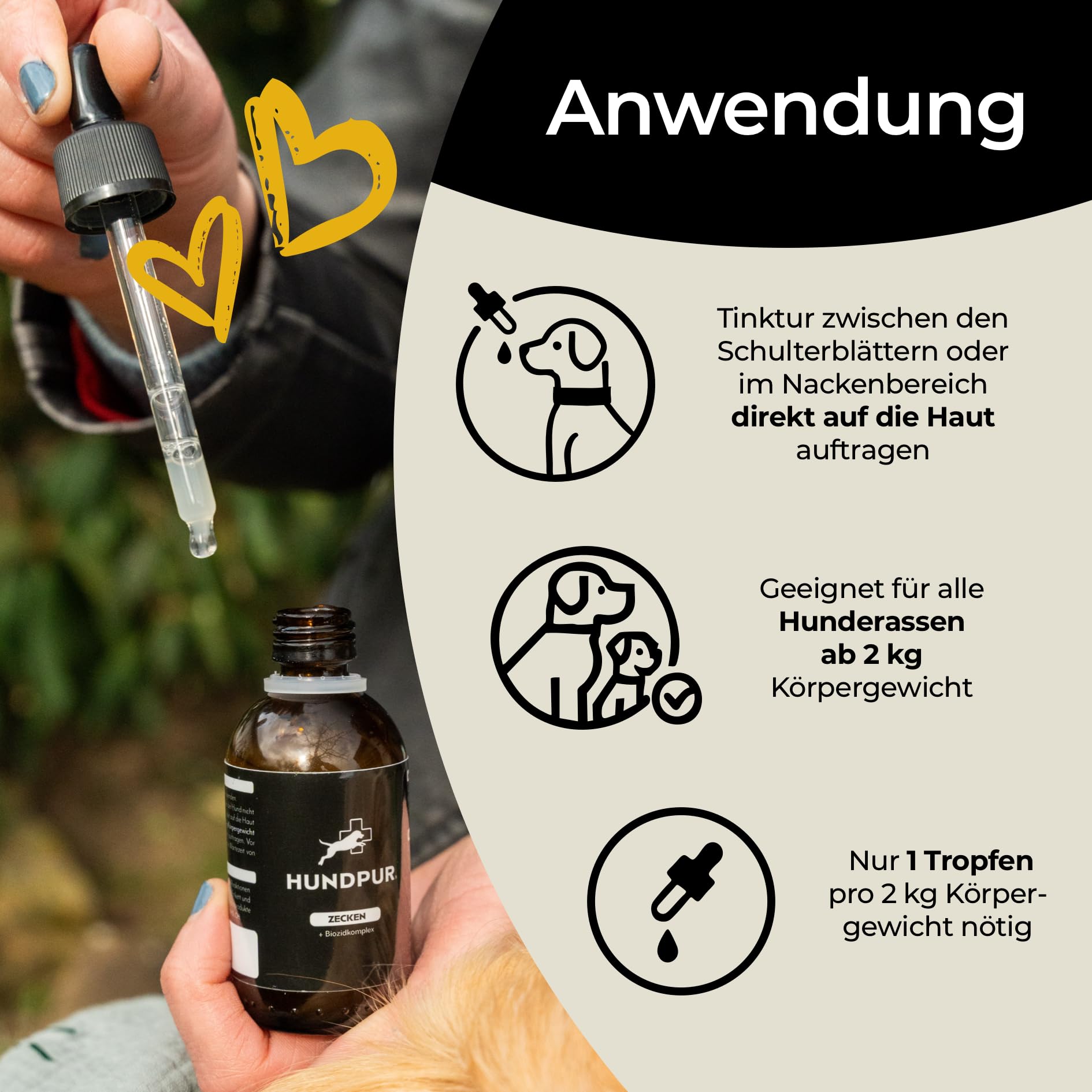 Zecken Tinktur 50 ml - Repellent Gegen Zecken - Insektenschutz Hund - Ätherische Öle Gegen Zecken, Flöhe, Milben & Mücken - Made in Germany