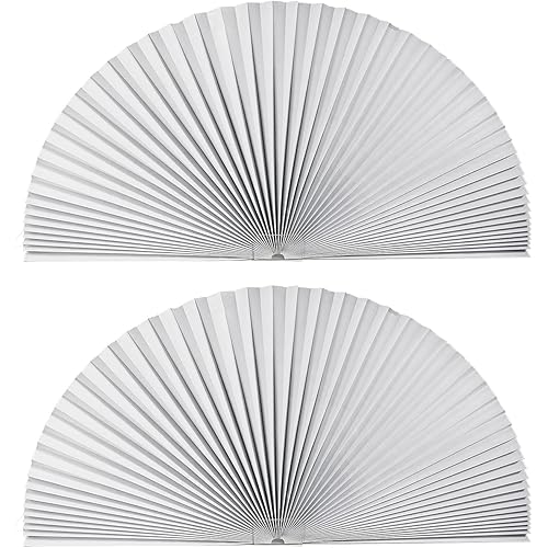 Arch Window Light Fully Blocking Pleated Shade Blinds for semi-Circle Arch Window Easy to Cut and Install, 72” x 36”, White,Pack of 2