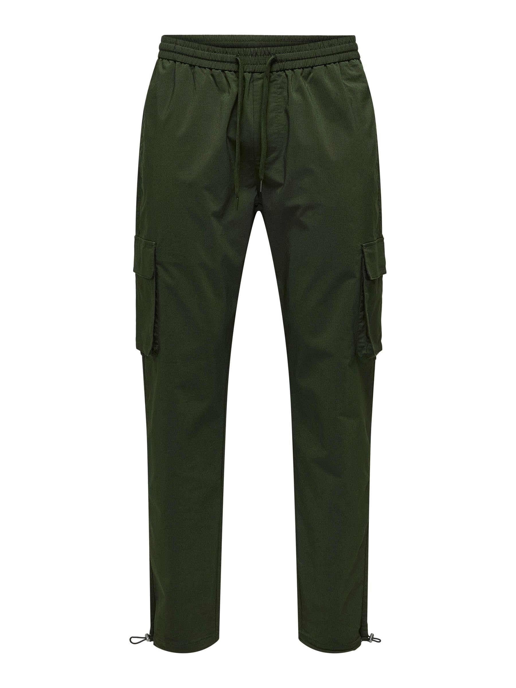 Only and Sons Mens Cargo Trousers Olive M