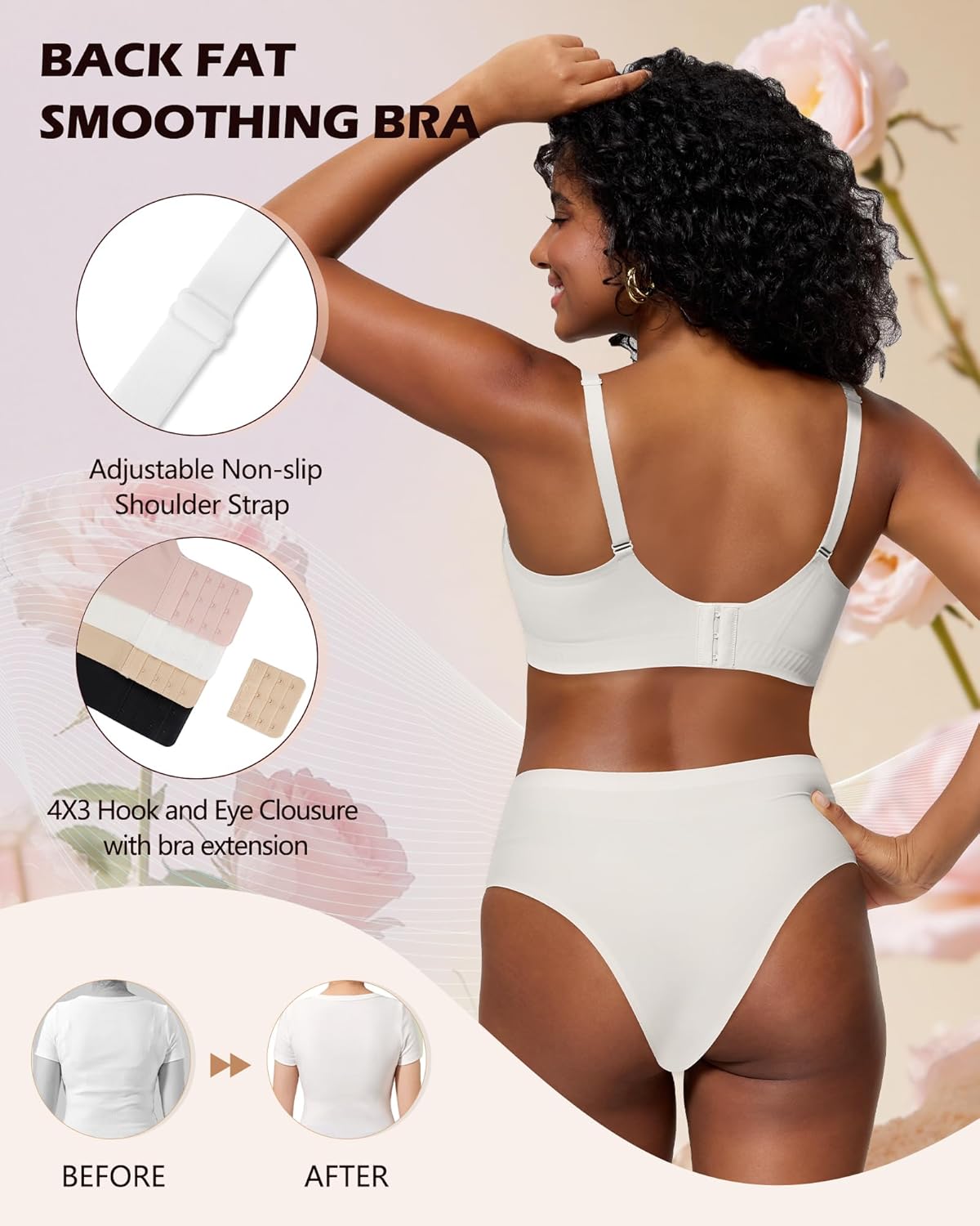 HORISUN Lace Jelly Bras for Women No Underwire Seamless Wireless V Neck Push Up No Wire Full Coverage Bralettes - Image 4