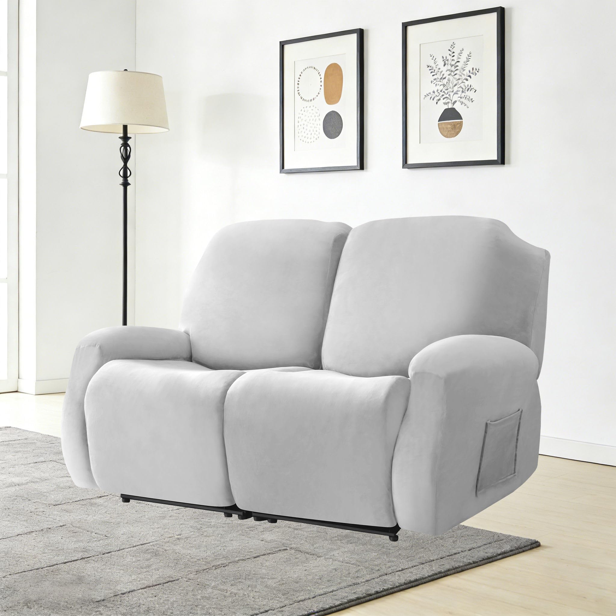Funda Sillon Relax Reclinable-Gris Claro-2 plazas