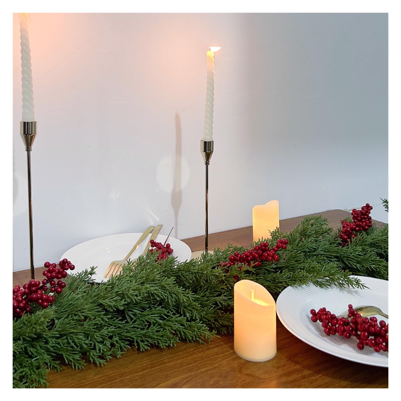 Guirnalda Artificial de Cedro y Pino de 180 o 270 cm, Ideal for Uso Interior y Exterior.(180cm)