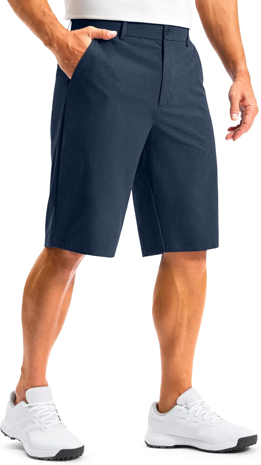 G Gradual Men's Golf Shorts 12" Long with 4 Pockets Lightweight Casual Knee Length Short Quick Dry Hiking Work Travel Shorts