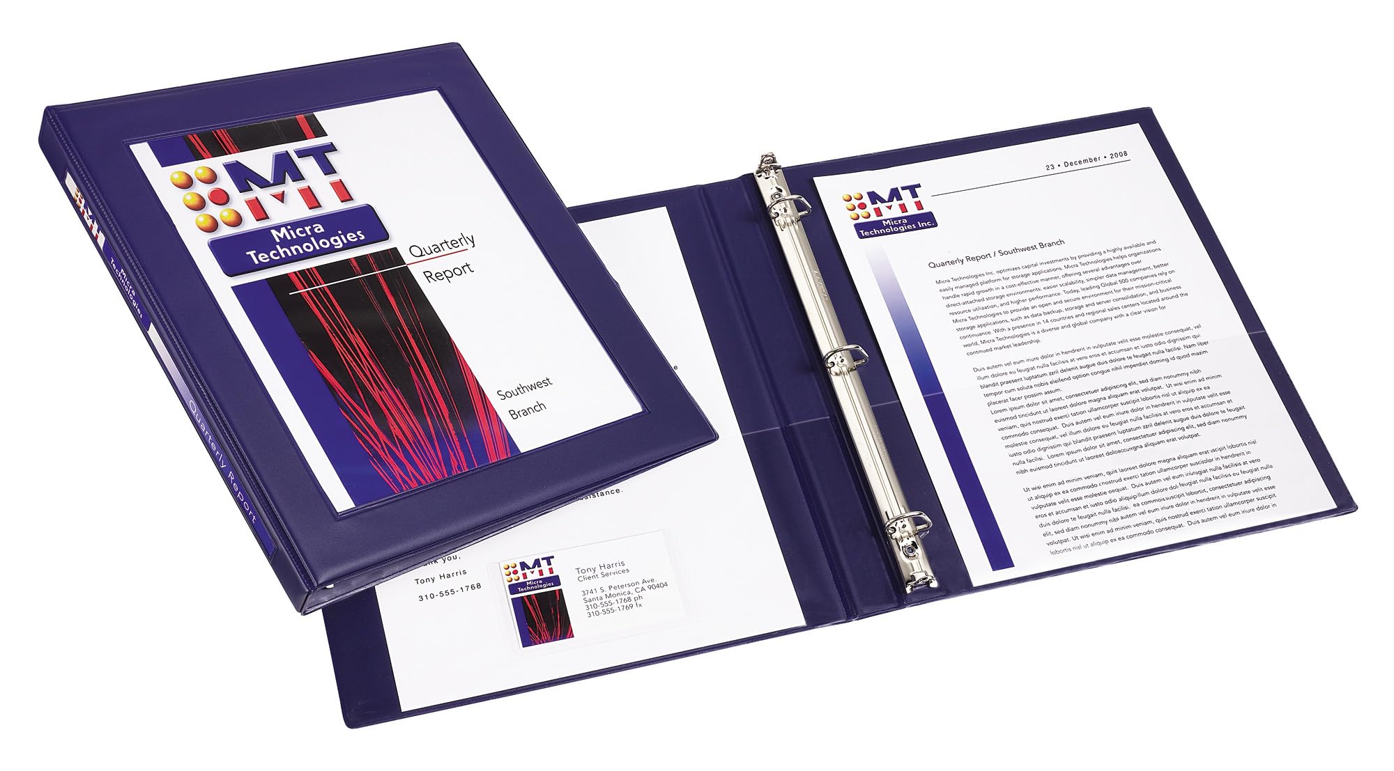 Avery Framed Presentation Non Locking Slant Ring View Binder, 1/2 inch Capacity, Navy Blue (68051)