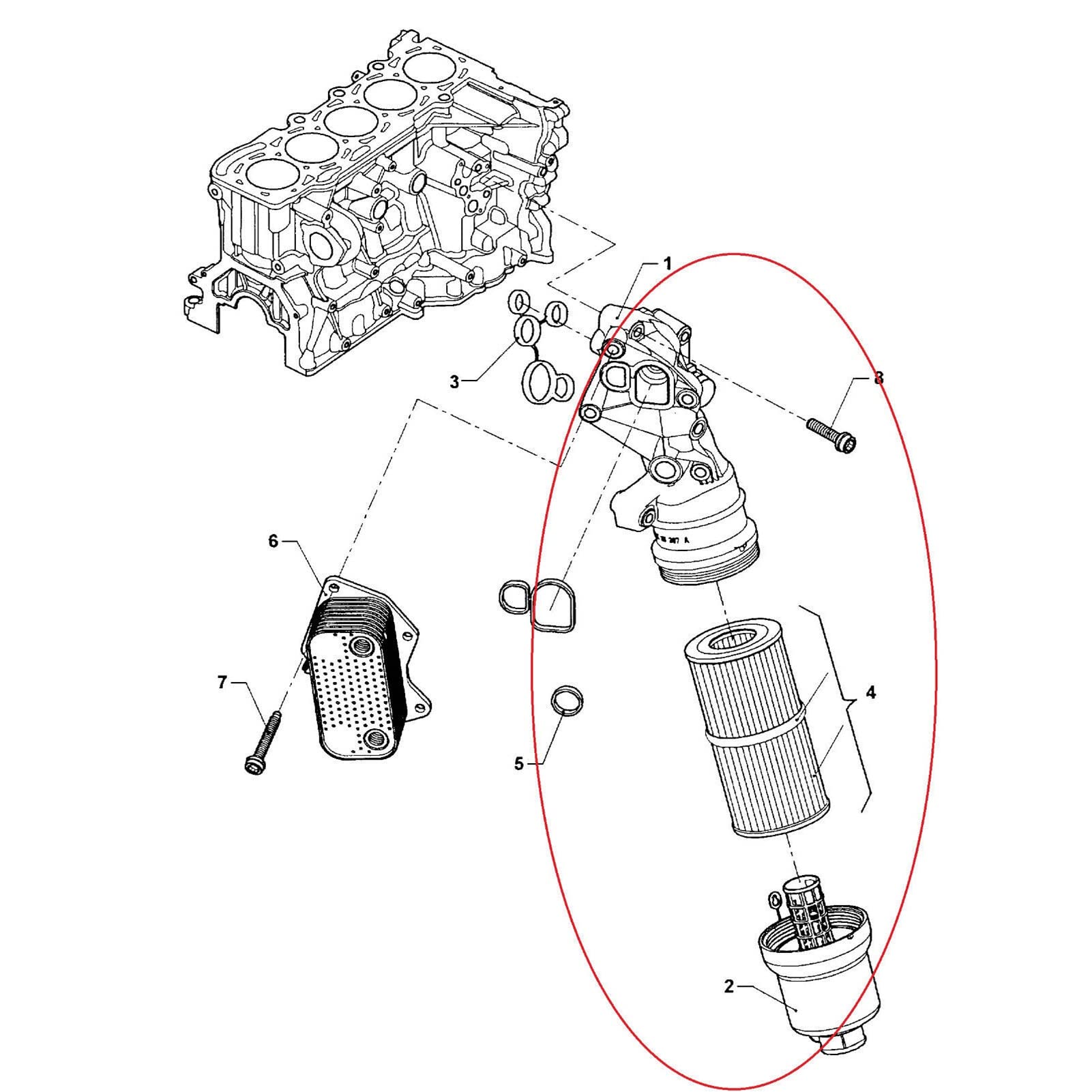 KIMISS Conjunto de Carcasa de Filtro de Aceite para Motor 2.5 2006-2009 - Diseño a Prueba de Fugas con Protección contra Sobrecalentamiento