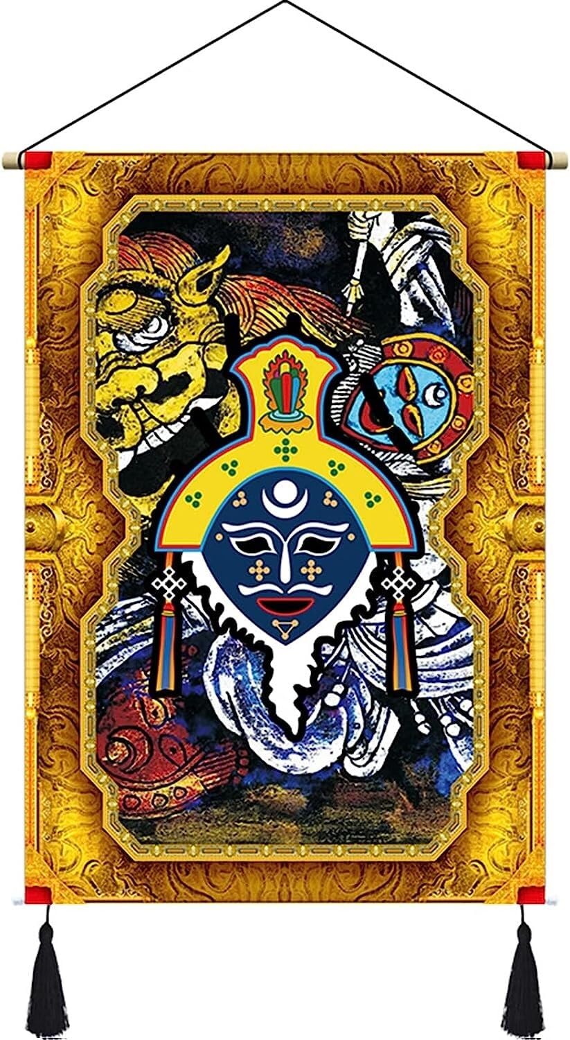 Kategoria: Szkice z jedwabiu, Opera tybetańska Makijaż twarzy Zwój na ścianę Malarstwo białe 45x65cm