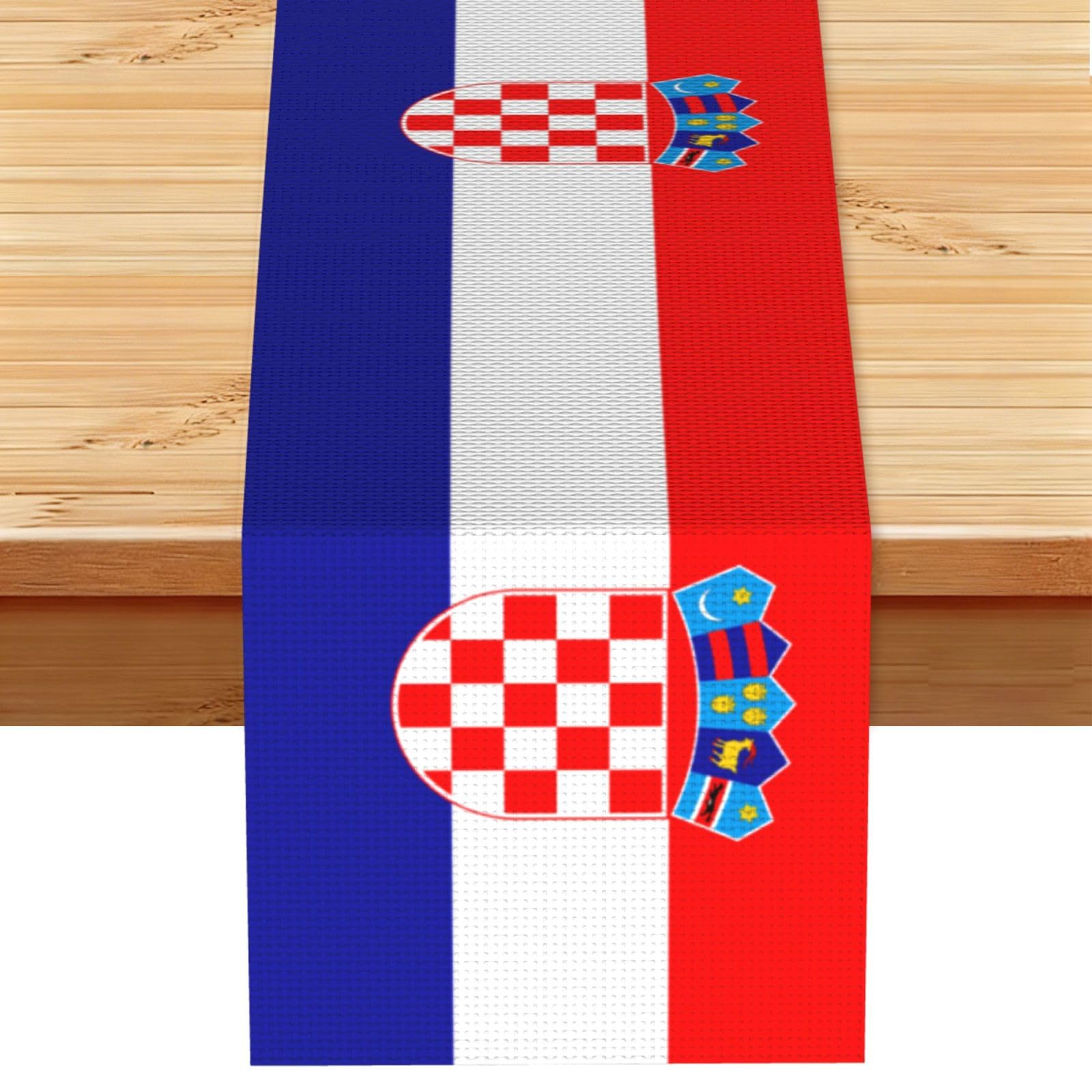 Republic of Croatia flag Table Runner 13x72 Inch Dining Decor