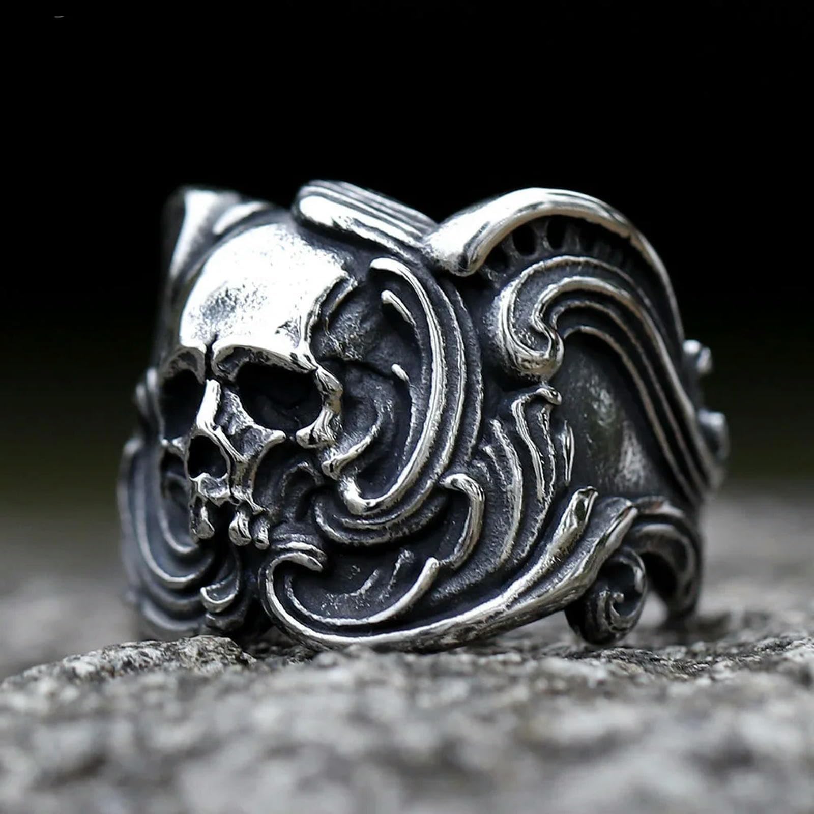 Generic New Men's Ring Special Design Skull Punk Ring For Men Chic Fancy Halloween Jewelry Vintage, 11