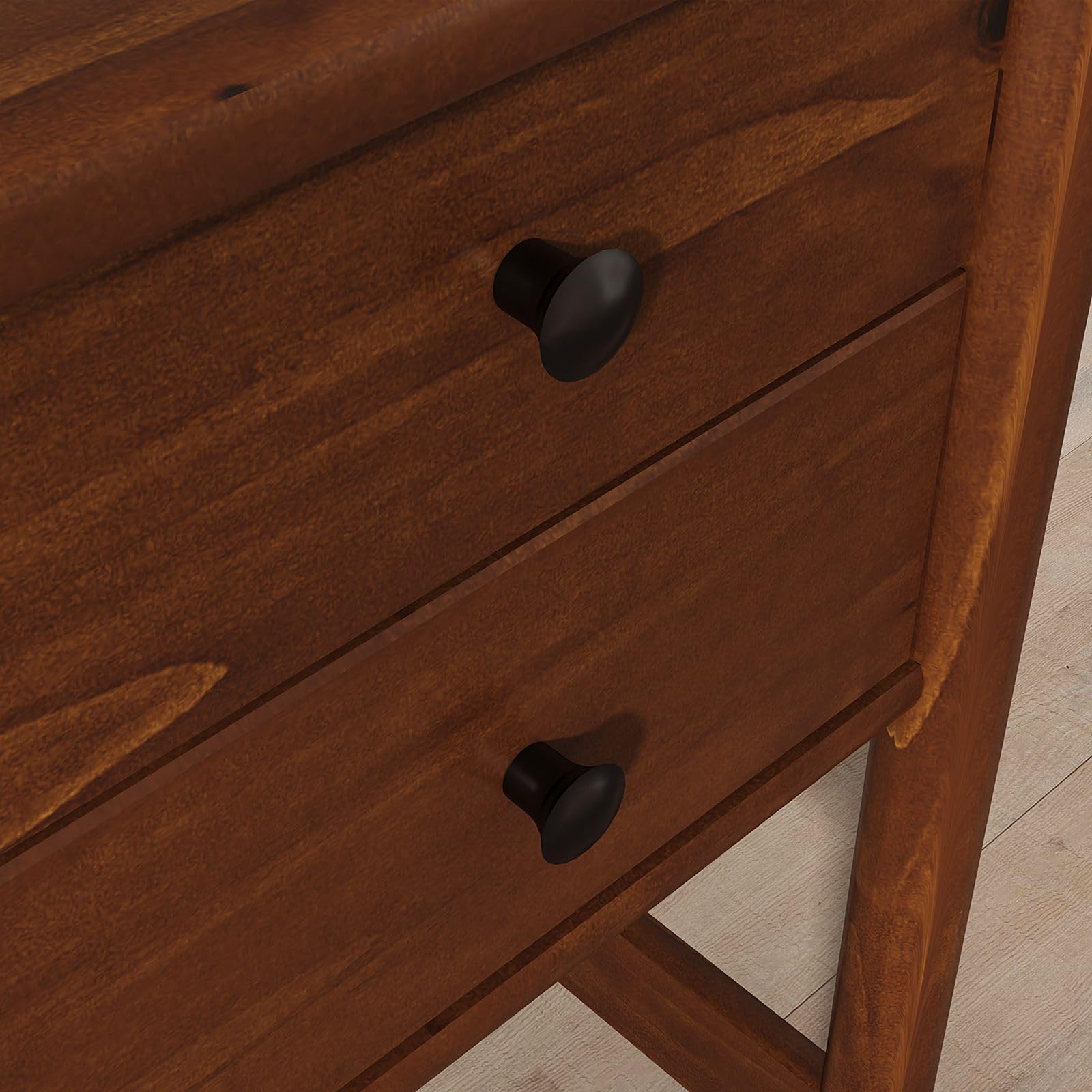 IDIMEX Schreibtisch Marlo aus Massivholz, Kastanie Farben – Holzschreibtisch mit 2 Schubladen, Homeoffice Tisch mit Stauraum, minimalistisches Design