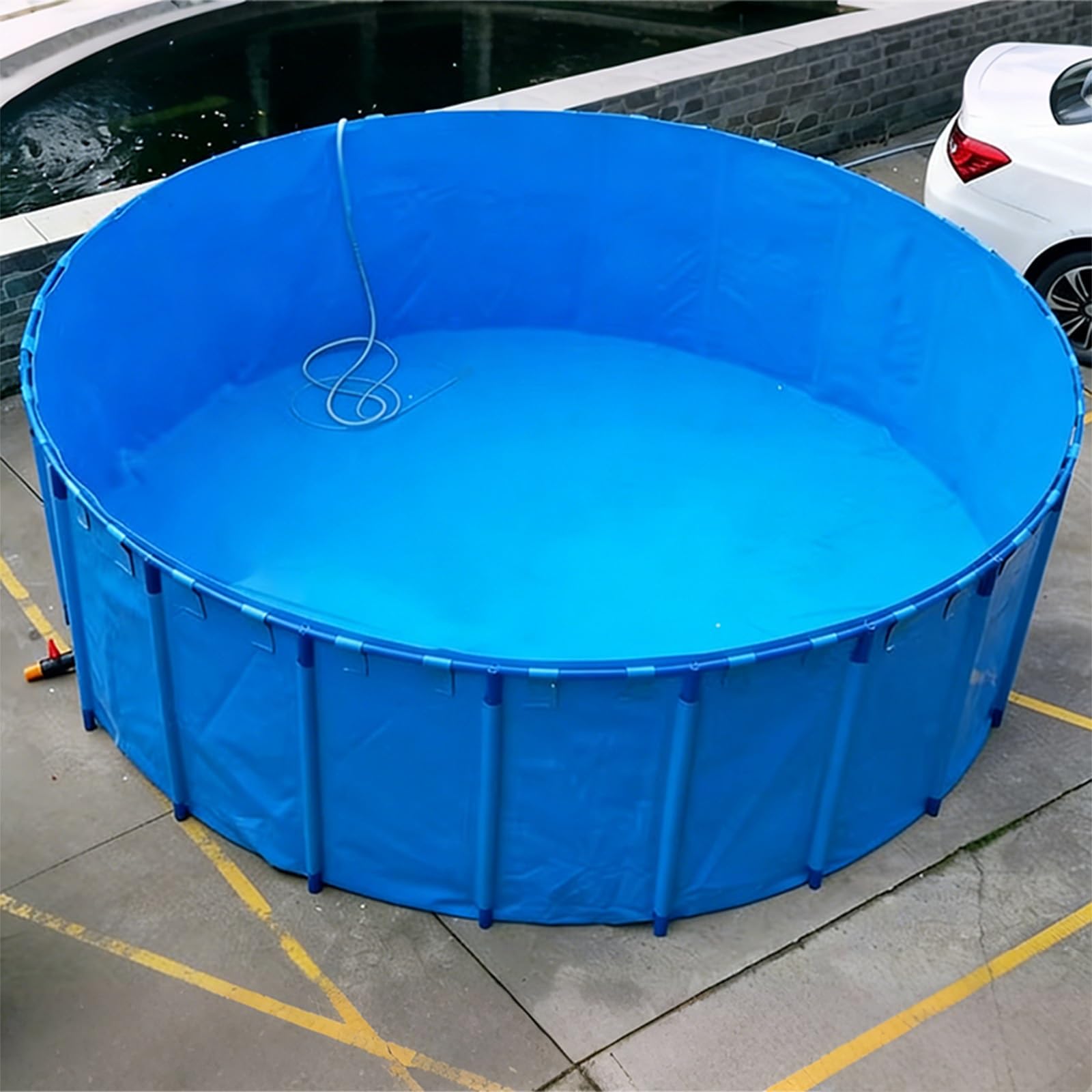 LZMZMQ Piscina Fuori Terra/Telaio Acciaio Piscina Relax per Famiglie, Piscina Fuori Terra per L'allevamento di Pesci, Gamberetti E Anatre, Cisterna in Tela di PVC(1.2X0.6M/680L/180GAL)