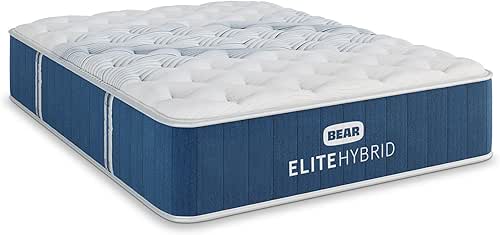 Bear Elite Hybrid Mattress - Queen, Medium, with 2 Free