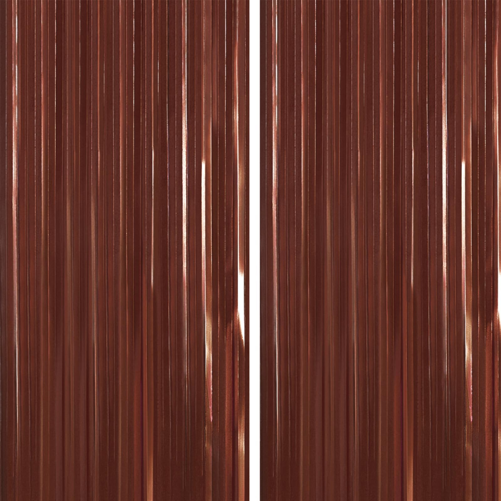 PartyWoo Foil Curtain 2 pcs, 3.3x6.6 ft Metallic Brown Tinsel, Foil Fringe Curtains, Birthday Decorations, Party, Wedding Backdrop