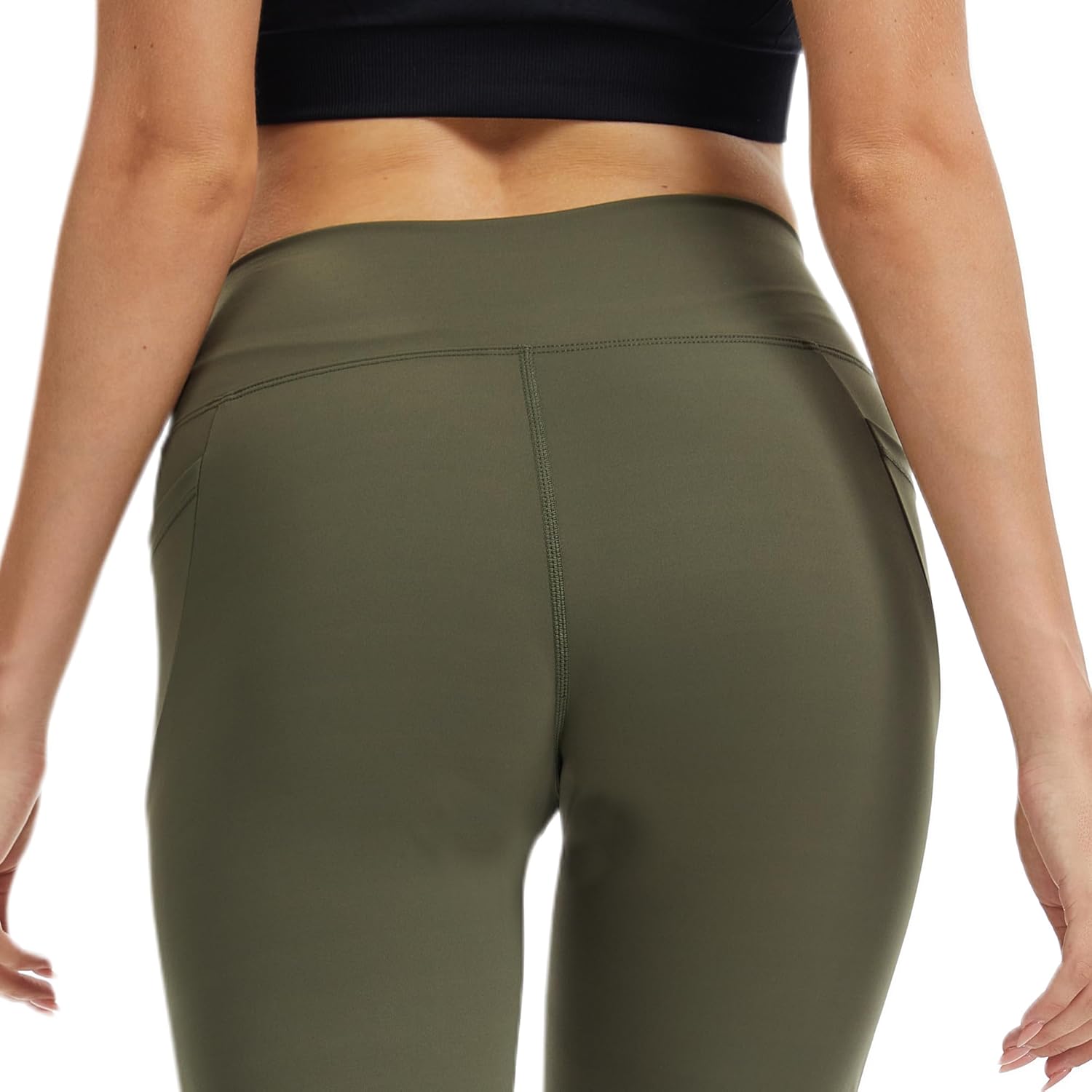 VME High Waist Yoga Wide Leg Pants with Pocket - Tummy Control Workout Running Flared-Leg Yoga Legging for Women - Image 8
