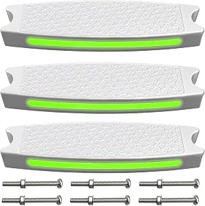 18 inch Pool Ladder Steps Replacement with Reflective Strips - LESIWHOS 3-Pack Plastic Swimming Pool Ladder Rung Step with 6 PCS Stainless Steel Bolts for Inground and Above Ground Pools