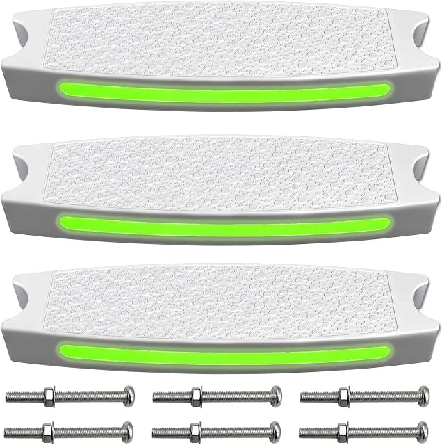 18 pool pool ardder Steps Remplacement avec des bandes réfléchissantes - LESIWHOS 3-Pack Piscine en plastique Échelle Rung Étape avec 6 PCS Bouchons en acier inoxydable pour piscines souterraines et au-dessus du sol