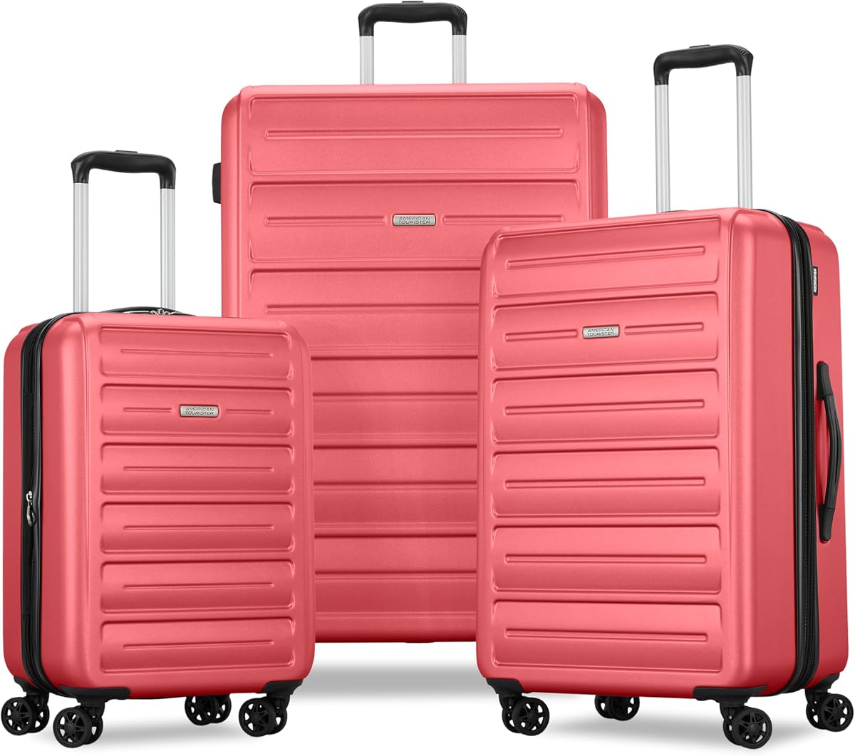 Westridge Hardshell Luggage Set - 3 Piece Set - 20" Carry-On, 24” & 28” Checked Luggage Set with Spinner Wheels - Expandable Hard Suitcases for Travel - Hard ABS Shell - Coral