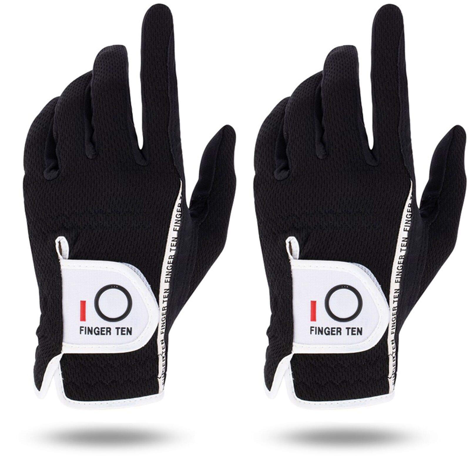 FINGER TEN Golf Gloves Men Left Hand Rain Grip Weathersof Value 2 Pack