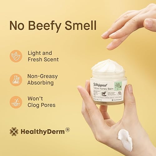 Miniatura 8 de Bálsamo de miel de sarga de ternera para la piel 100% humectante orgánico batido alimentado con pasto con miel cruda orgánica, aceite de jojoba,