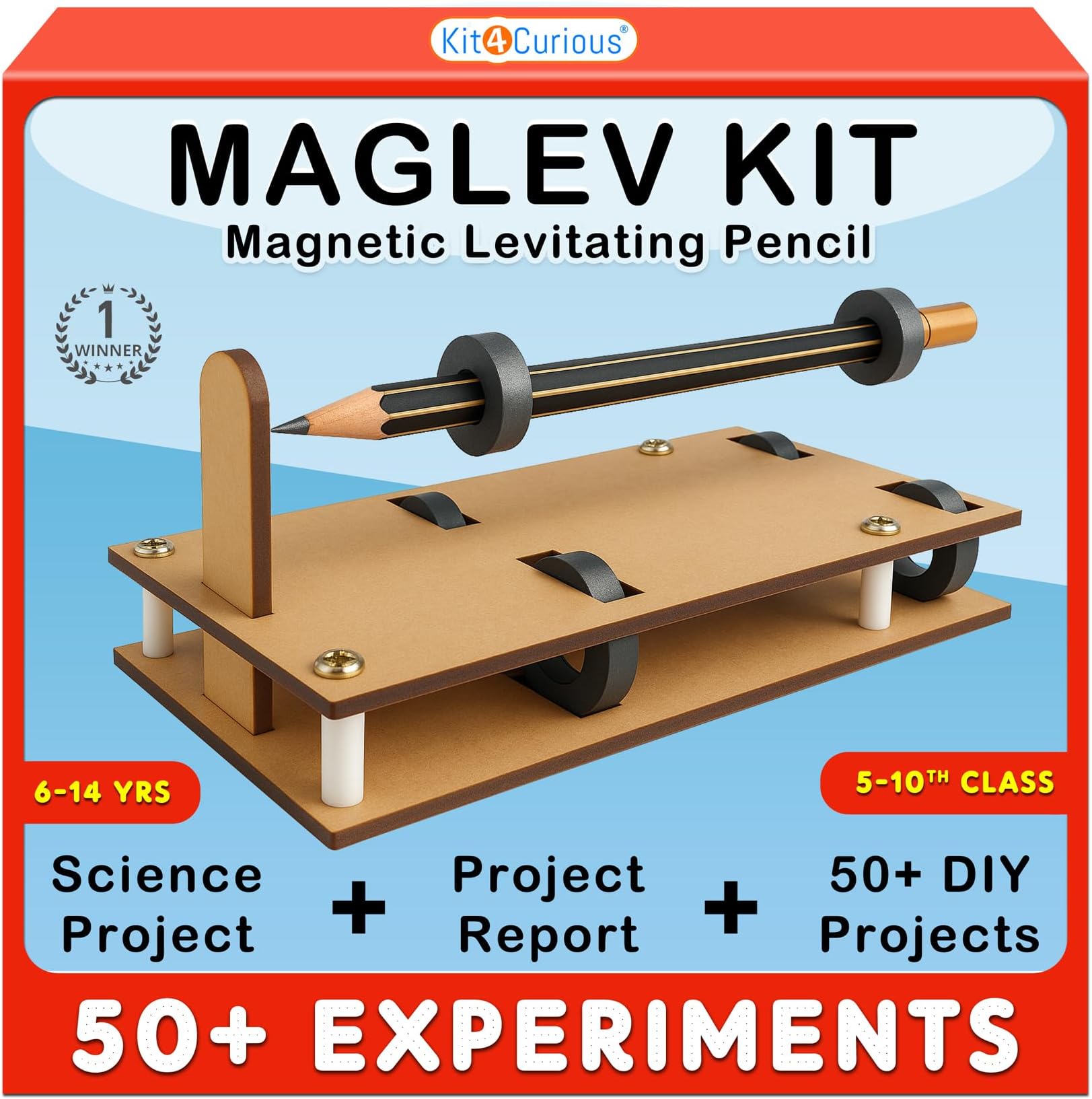 Magnetic Levitating Pencil School Project Model + 50 DIY Science Physics Fun Experiments kit