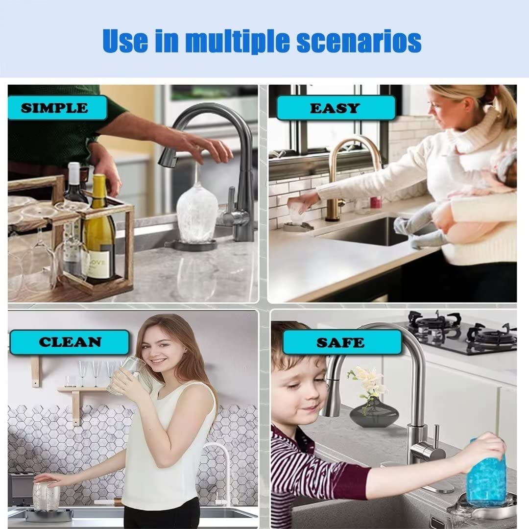 Lave-Verres pour évier de Cuisine, Lave-Verres en Acier Inoxydable Or, Lave-Bouteilles, Rince-Bouteilles, Nettoie-Bouteilles, Accessoires d'évier de Cuisine.