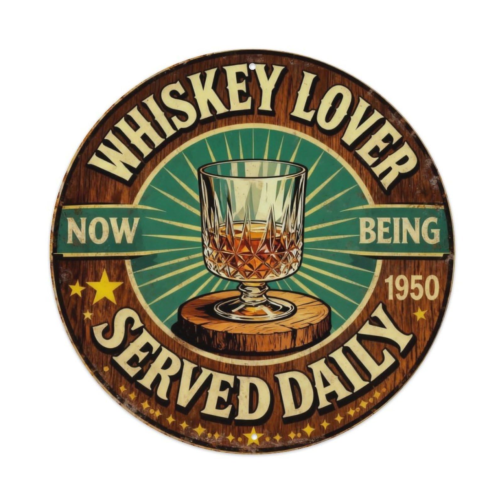 Whiskey Lover Bar Sign Metal Tin Sign Plaque