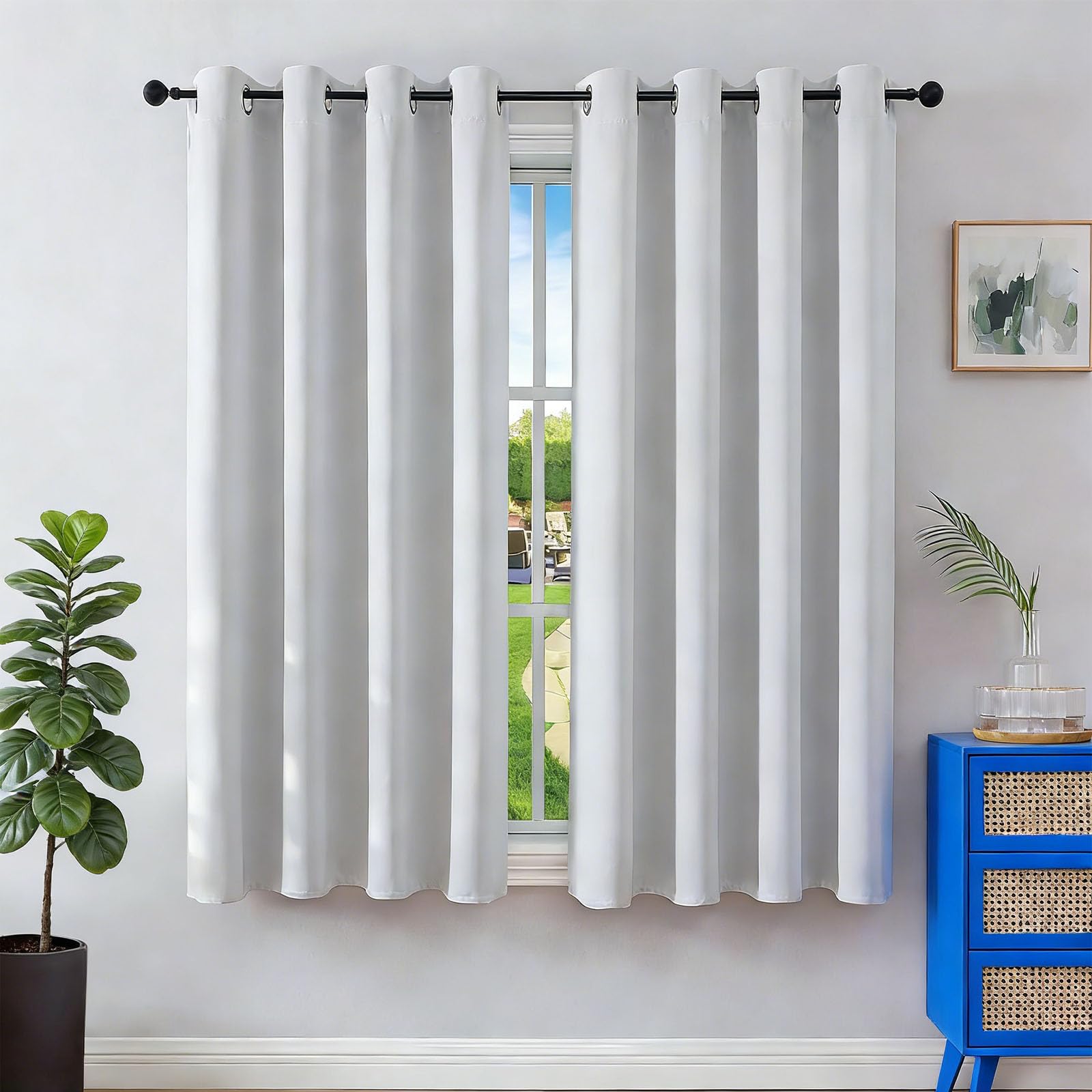 Rideau occultant thermique 60x110 cm blanc pour chambre
