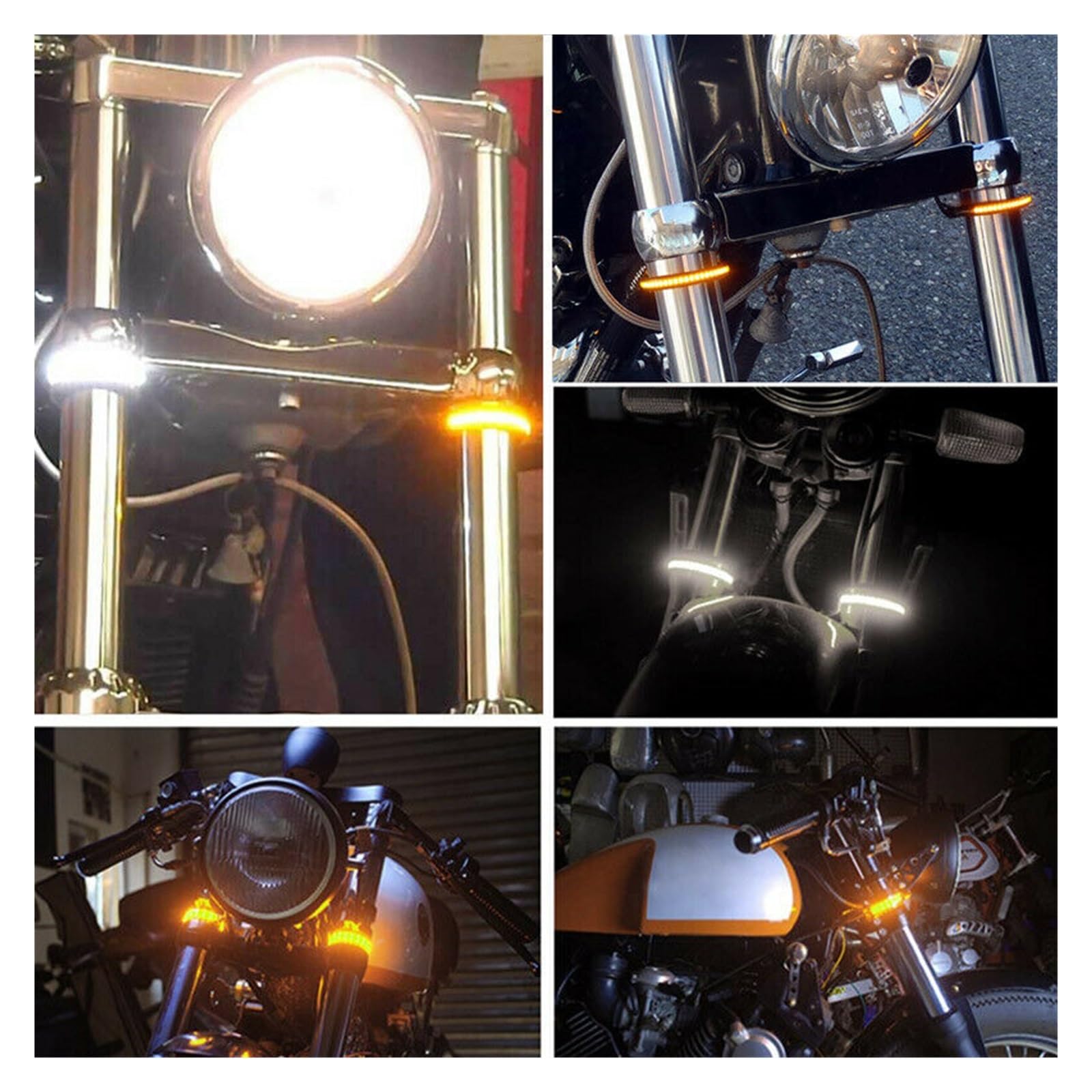 Oświetlenie tablicy rejestracyjnej 2 Szt. Motocykl LED Włączony Kierunkowskaz Lampa Flasher Indicator Migacz Dla Cafe Racer Clignotant Moto