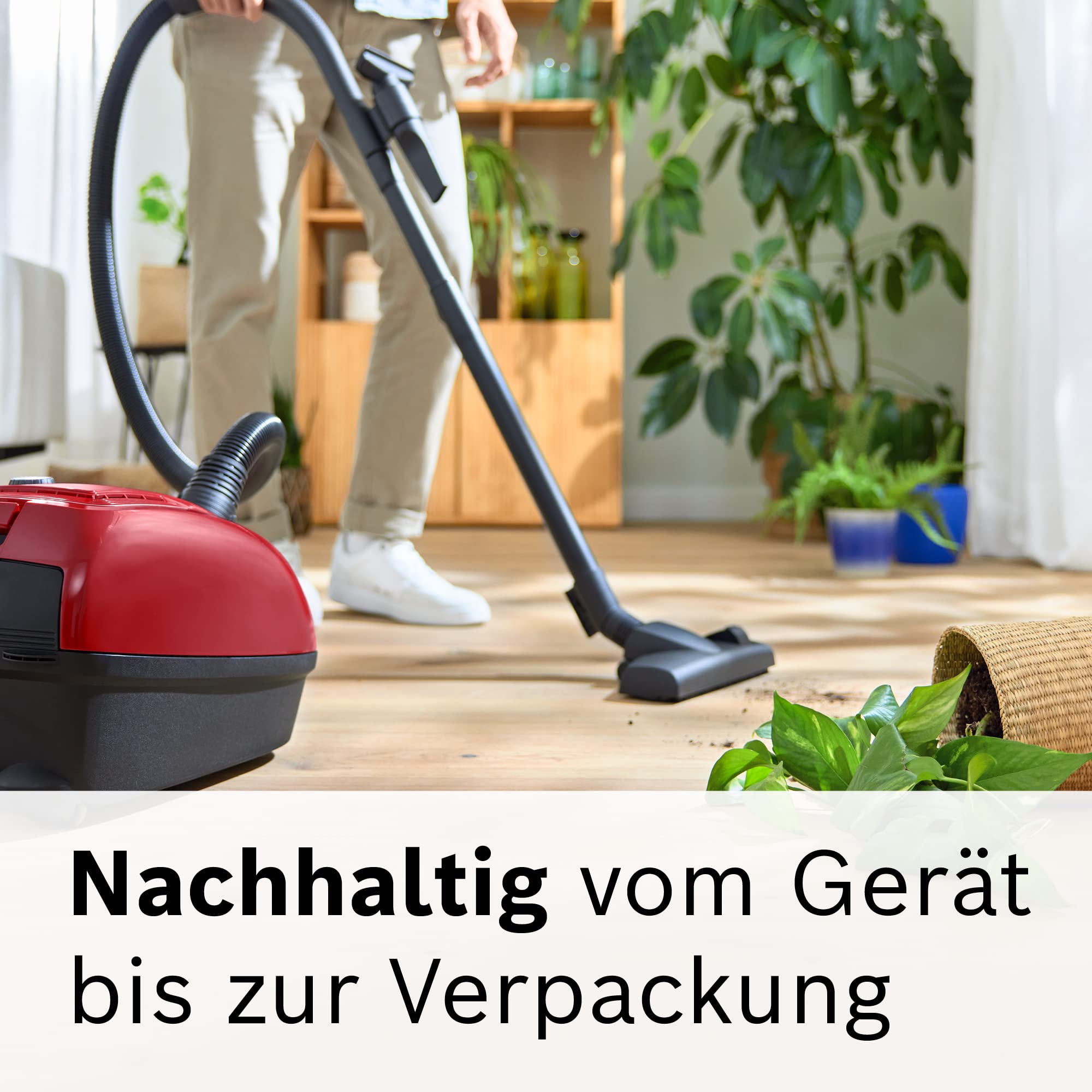 Bosch Odkurzacz z workiem serii 4 BGD38RD1H, trwały, higieniczny filtr, dysza do twardych podłóg, klips do akcesoriów, dysza do tapicerki, ssawka szczelinowa, wysoka siła ssąca, 600 W, czerwony
