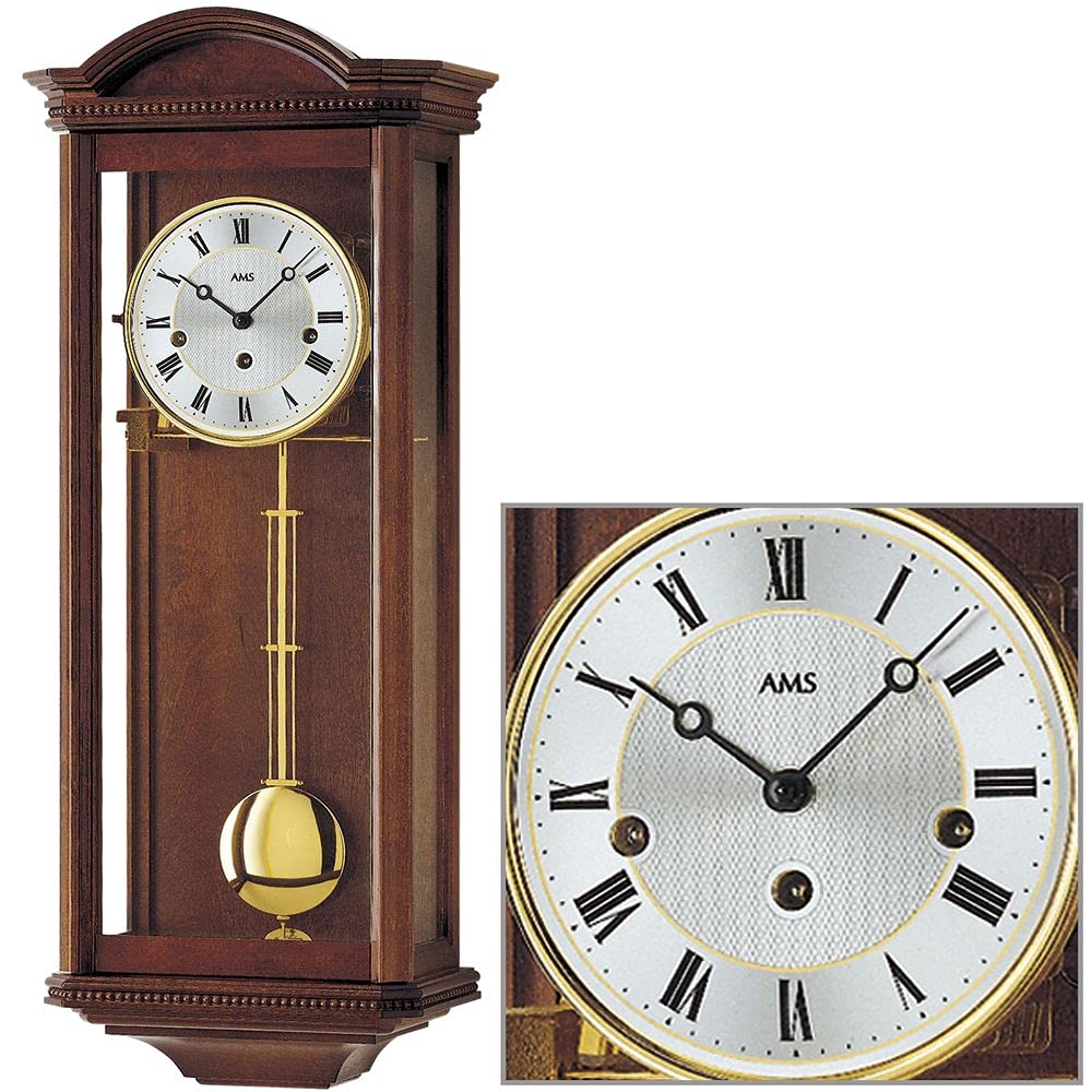 JG AMS 2663/1 Regulateur Regulator mit Pendel mechanisch Holz nussbaum Farben