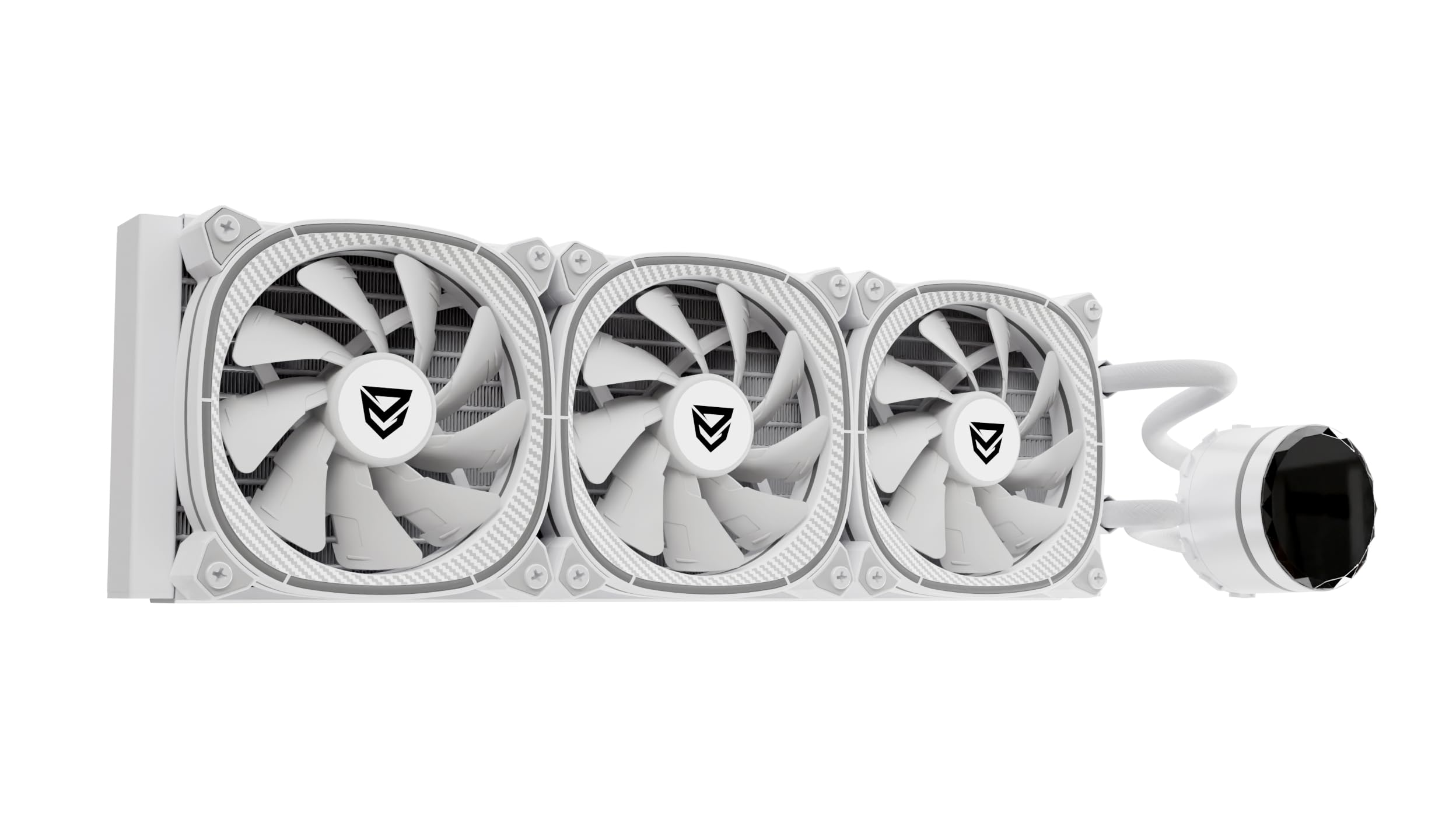 Nfortec - ATRIA X Liquid CPU Cooling ARGB 360mm, Infinity Mirror 360 Degrees Rotatable, 3x 120mm PWM ARGB Fans, AMD and Intel Compatible, blanc
