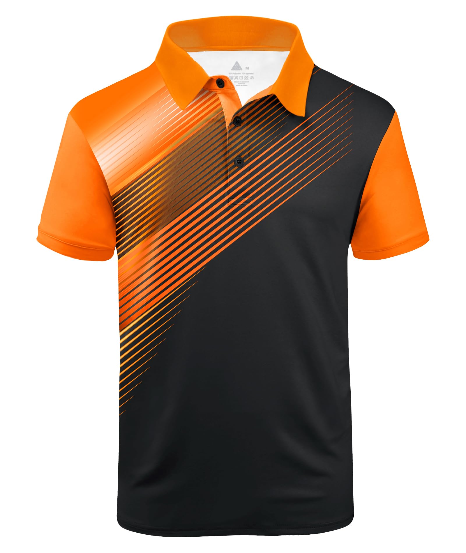 ZITY Mens Golf Shirt Short Sleeve Sport Moisture Wicking Performance Print Golf Polo Shirts for Men Collared Casual T-Shirt