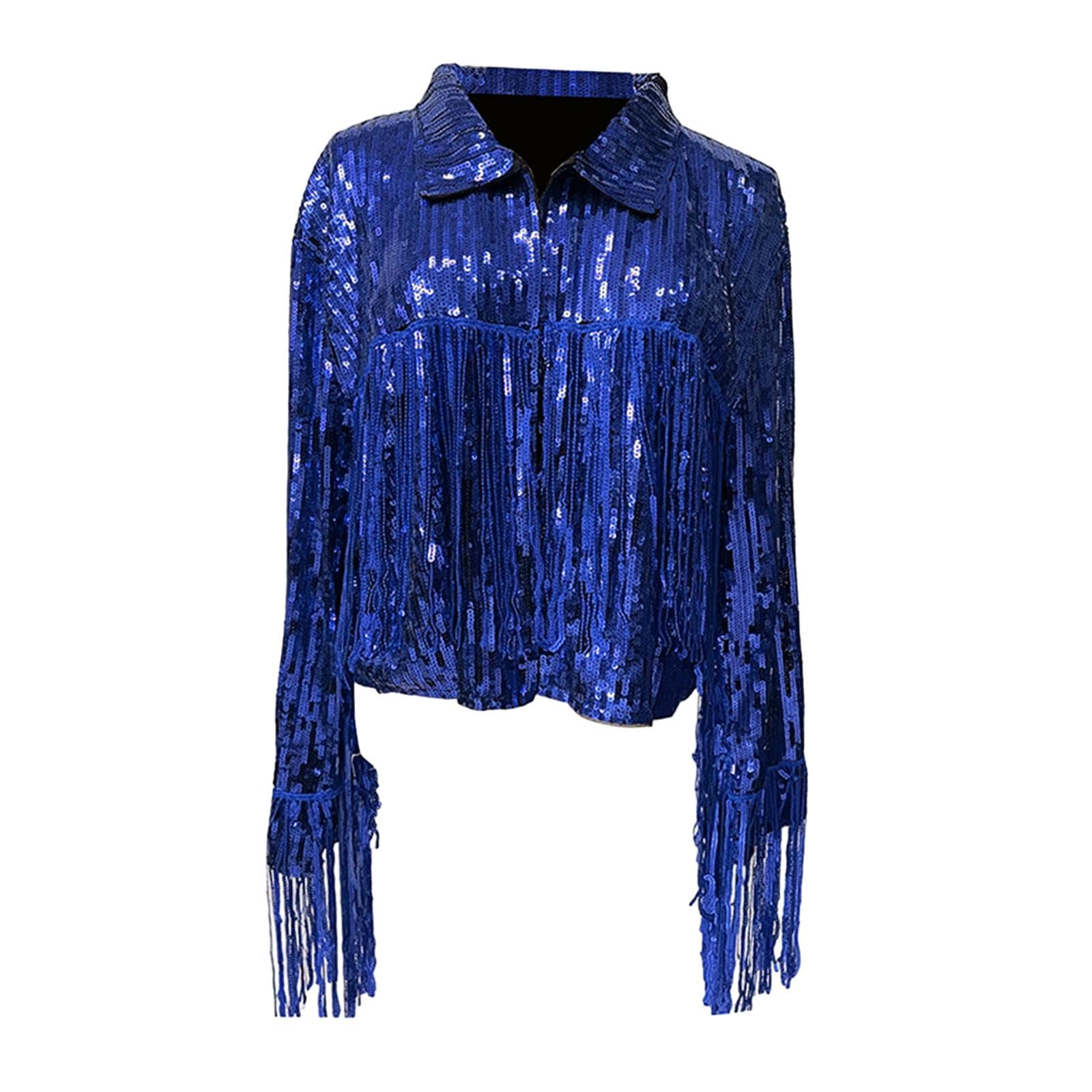 velura Club Bollywood®3xWomen's Sequin Jacket Shiny Lapel Coat for Cosplay Exhibition Beach Vacation Blue|Clothing Shoes & Accessories|Womens Clothing|Coats & Jackets-picture-29