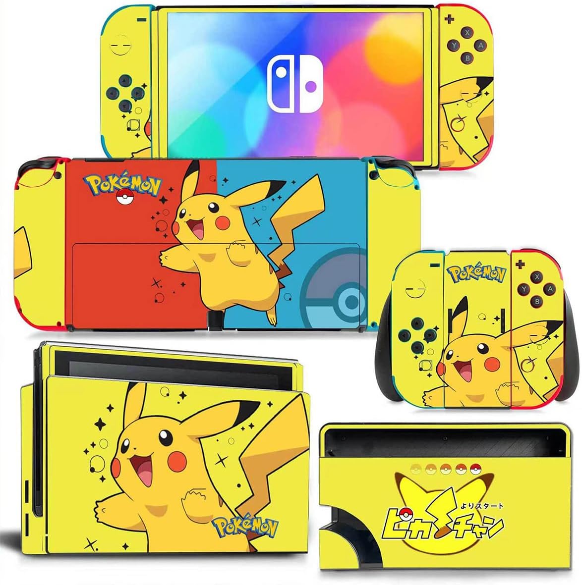 Decals for Nintendo Switch OLED 2021 Skins Stickers Cute Kawaii Anime Cartoon Character Decals Cover for joy-con Backplane Dock Controller