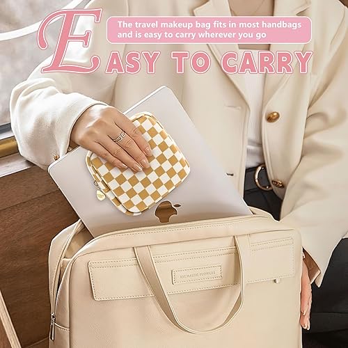 Vista 48 de Desing Wish Mini bolsa de maquillaje con llavero, estuche portátil para lápiz labial, bolsa de piel sintética, pequeña bolsa de cosméticos de viaje