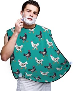 Beard Bib Apron Hair Catcher for Men - Funny Chicken Beard Hair Catcher for Sink Non-Stick Cape for Shaving For Grooming Mens Accessories with 2 Suction Cups