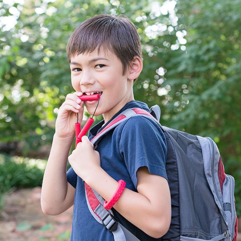 Chewigem Chubes - Collar masticable y ayuda para la estimulación | Suave, resistente, discreto | Ideal para cuerdas de sudadera o como collar | 3 repuestos | Diseñado para reducir la ansiedad y mejorar la concentración | Ideal para niños, adultos, autismo