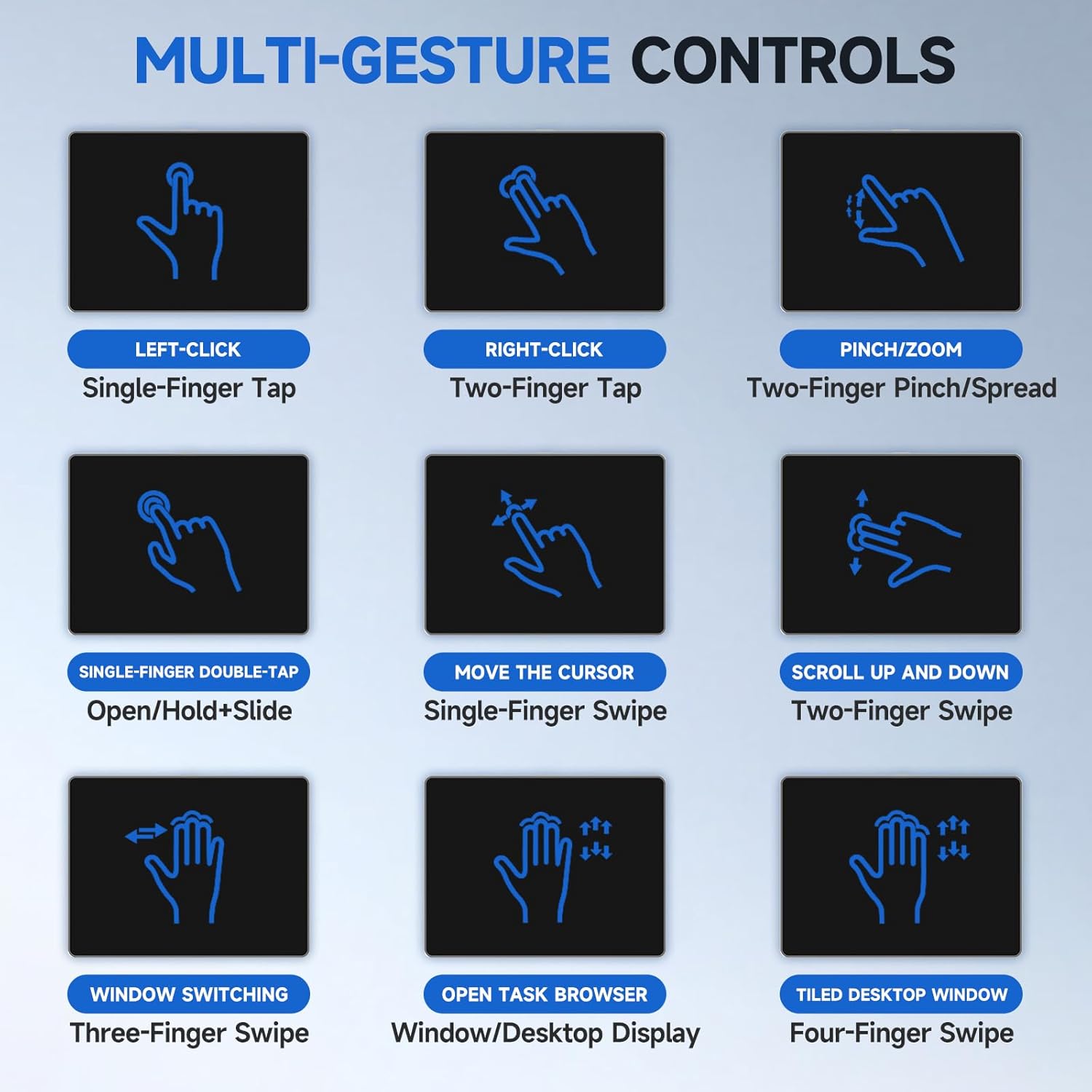 Wired Trackpad for Windows 10/11, High-Precision Multi-Touch Portable Trackpad Mouse with Multi-Gesture, Ultra Slim Portable Aluminum USB Wired Touchpad Mouse for Desktop PC Computer Laptop