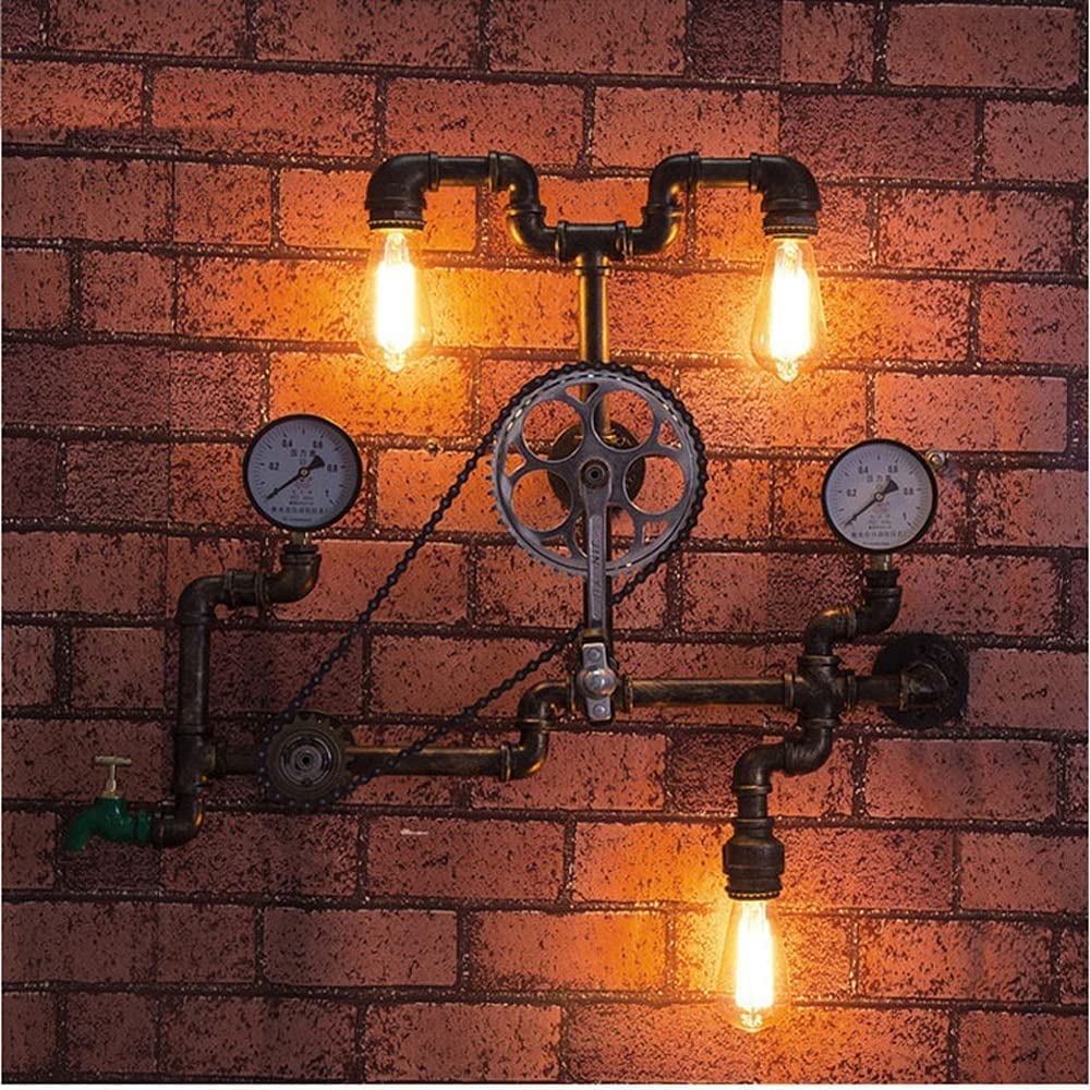 Amazon.co.jp : ウォールライト - 3ライト 壁取り付け用燭台 水道管  