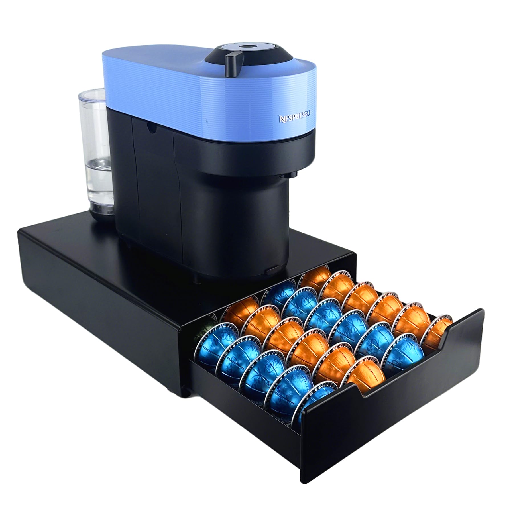 Coffee Pods Holder, Nespresso pods holder Storage Drawer Compatible with Nespresso Vertuo Capsules Dolce Gusto and K-Cup, Capsule Storage Drawer Organizer,24-40pods