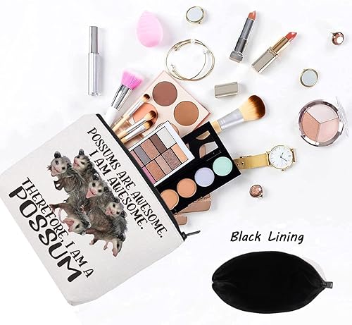 Miniatura 3 de LEVLO Zarigüeya Cosmética Bolsa de Maquillaje Zarigüeya Amante Regalo Zarigüeyas Son Impresionantes Bolsa De Bolsa De Cremallera De Maquill,